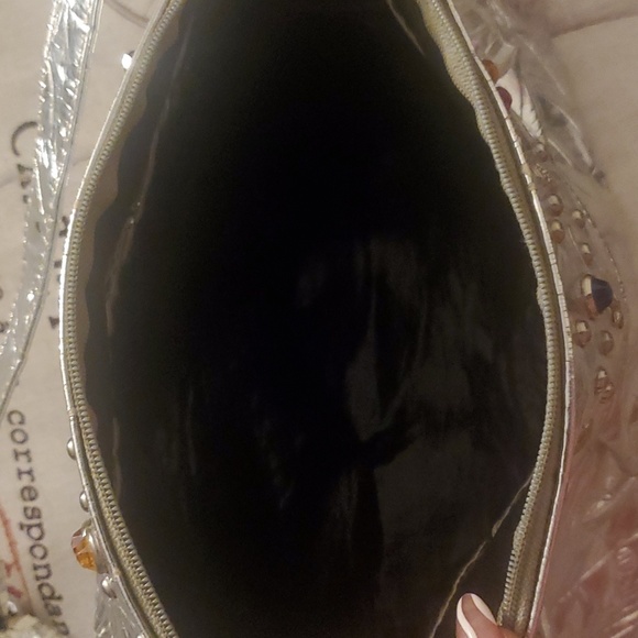 Shiny silver metallic gemstone bag - Picture 4 of 5